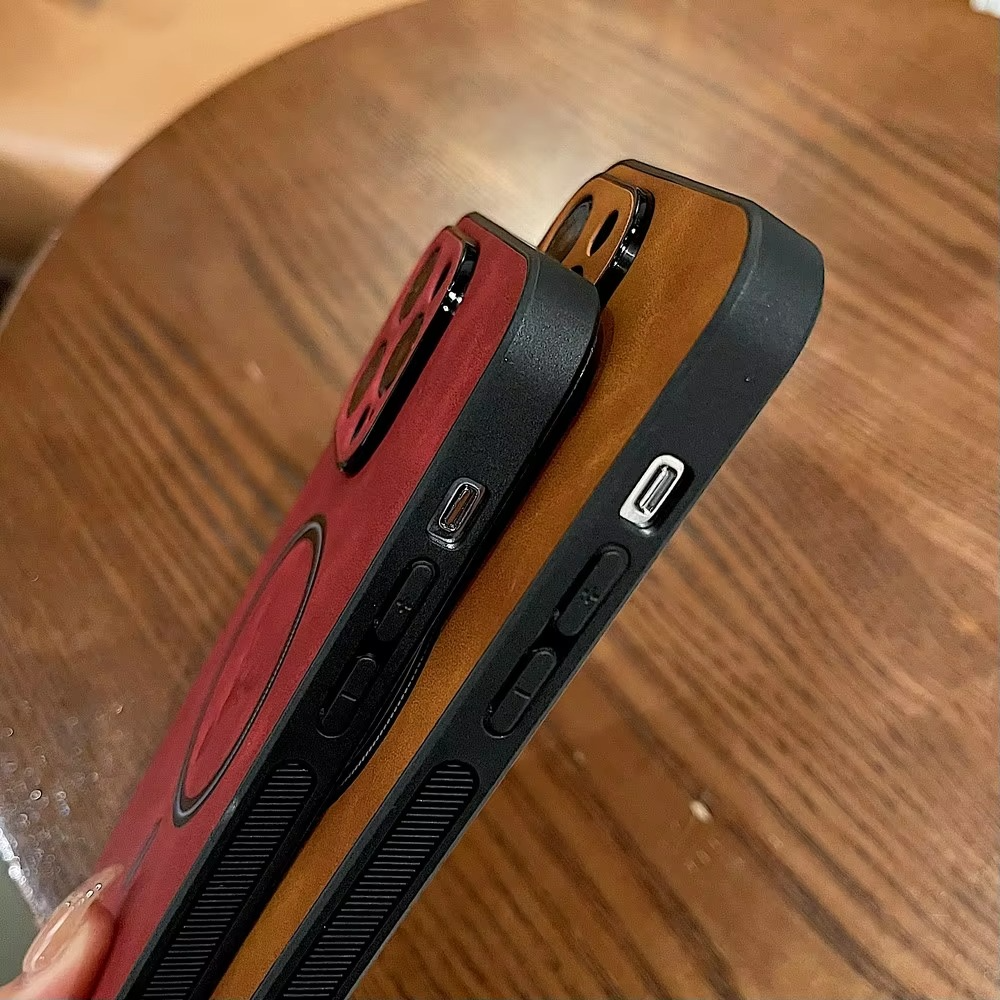 Luxury iPhone Case — Magnetic Deer Head Leather Cover with Shockproof Soft Protection, Wireless-Charging Support & Matte Anti-Fingerprint Design