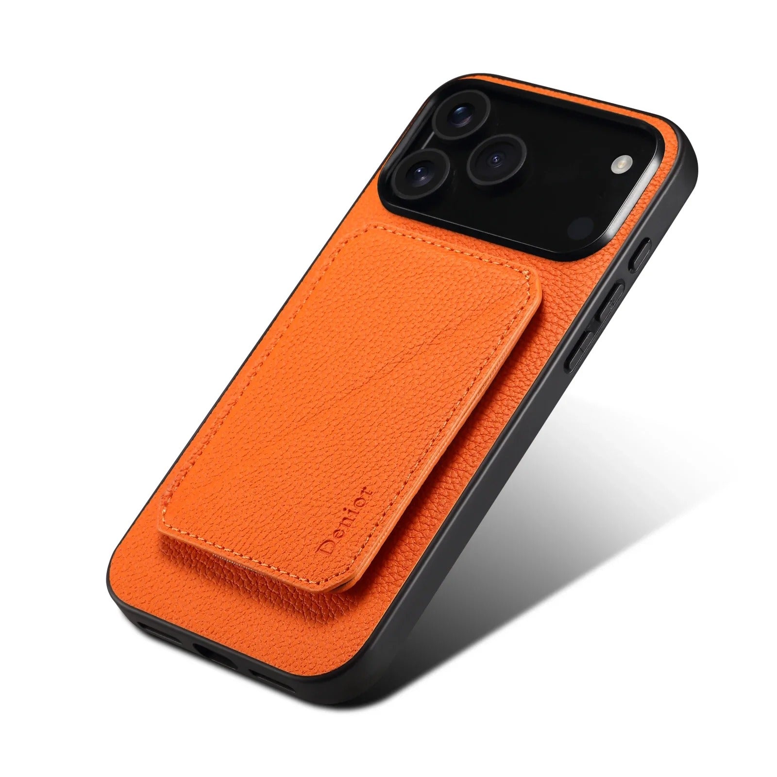 Luxury iPhone Case — Magnetic Detachable Card Slot Wallet with Stand, Full-Coverage PU Leather + PC TPU Shockproof Anti-Fingerprint Plain Design