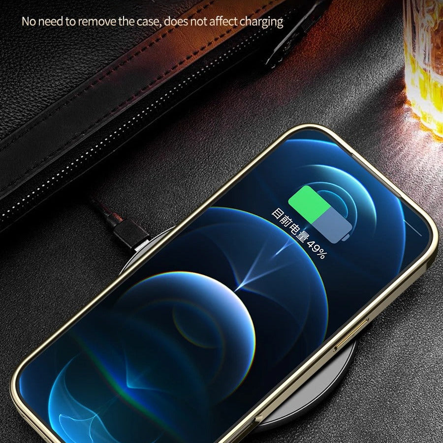 Luxury iPhone Case — Magnetic Leather Ring Holder with Lens Protection Premium Back Cover