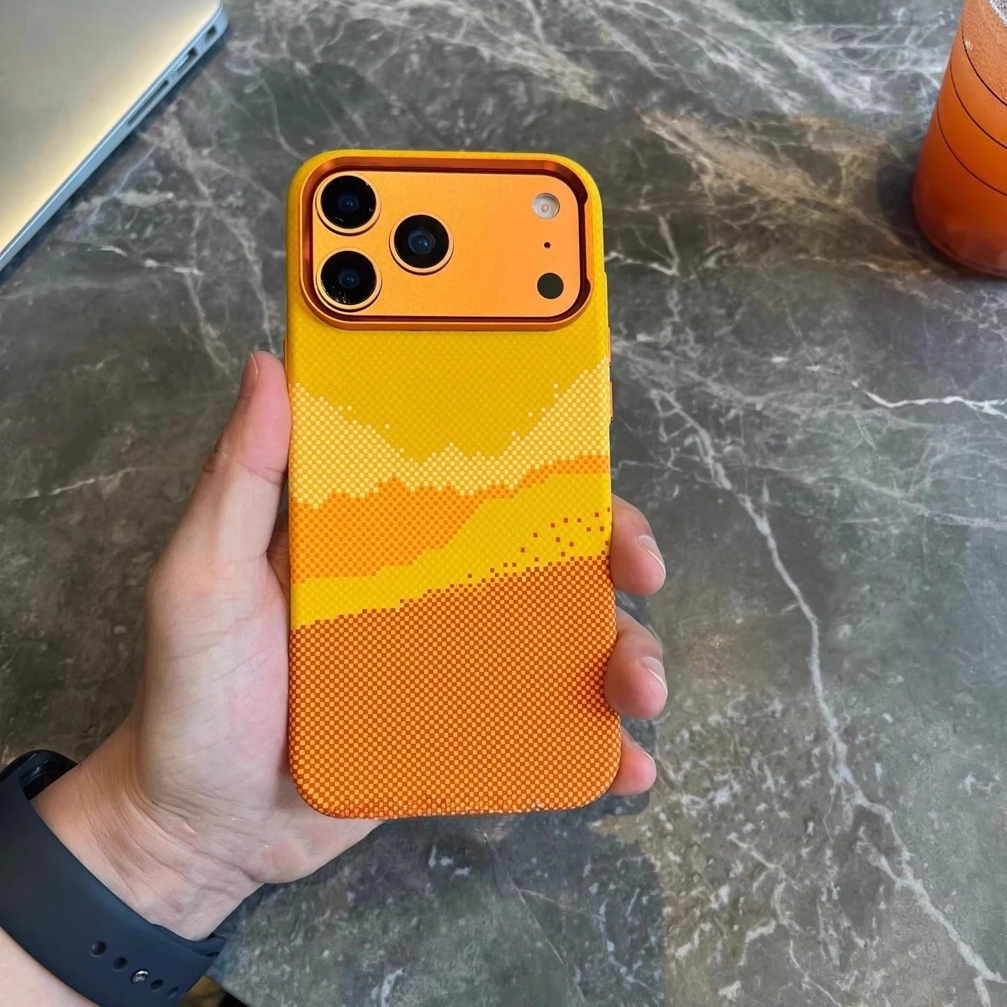 Luxury iPhone Case — Magnetic, Shockproof 600D Kevlar Carbon-Fiber Textured Thin PC Cover with MagSafe Wireless Charging Support