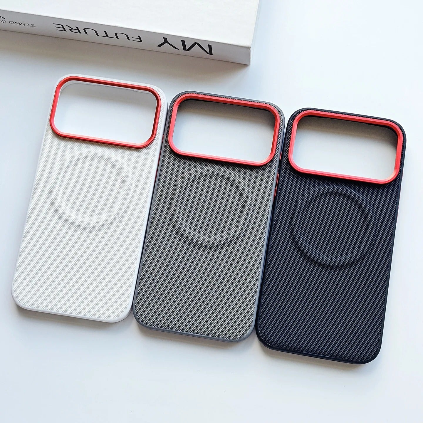 Luxury iPhone Case — Magnetic, Shockproof Leather Cover with Diamond-Texture Grain, Individual Buttons and MagSafe Wireless Charging Support