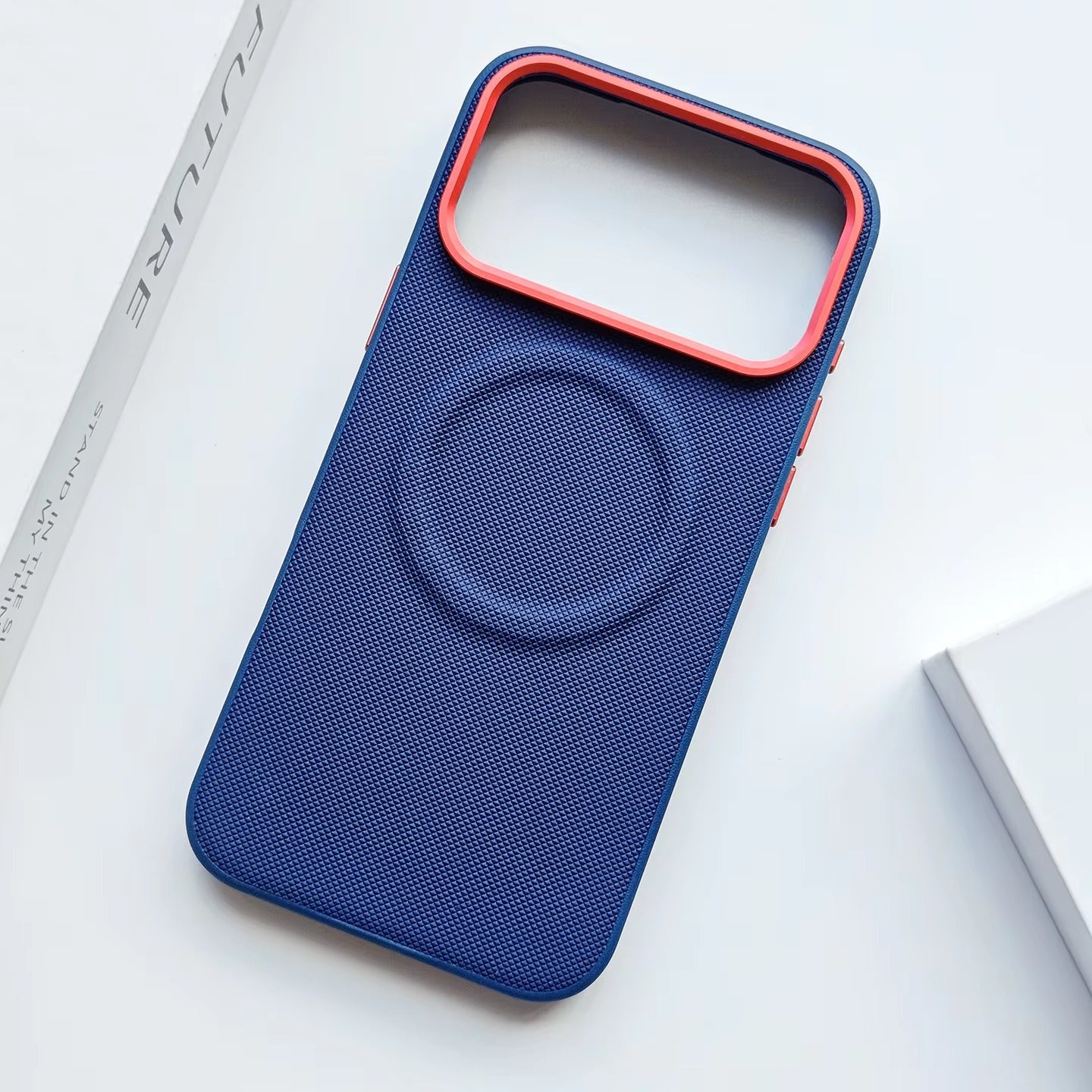Luxury iPhone Case — Magnetic, Shockproof Leather Cover with Diamond-Texture Grain, Individual Buttons and MagSafe Wireless Charging Support