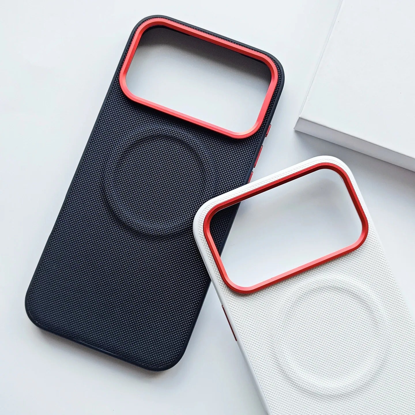 Luxury iPhone Case — Magnetic, Shockproof Leather Cover with Diamond-Texture Grain, Individual Buttons and MagSafe Wireless Charging Support
