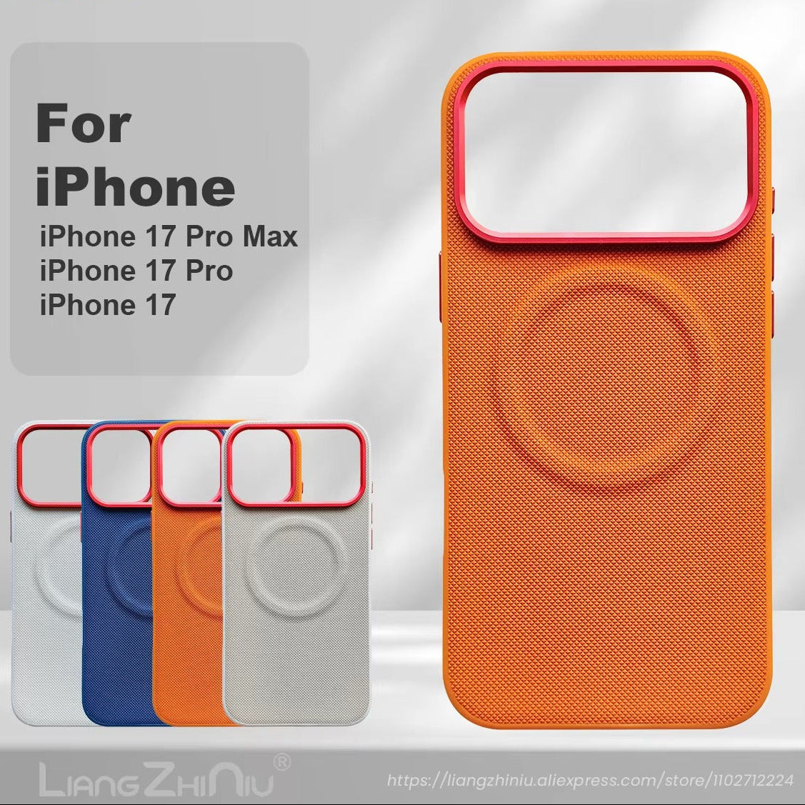 Luxury iPhone Case — Magnetic, Shockproof Leather Cover with Diamond-Texture Grain, Individual Buttons and MagSafe Wireless Charging Support