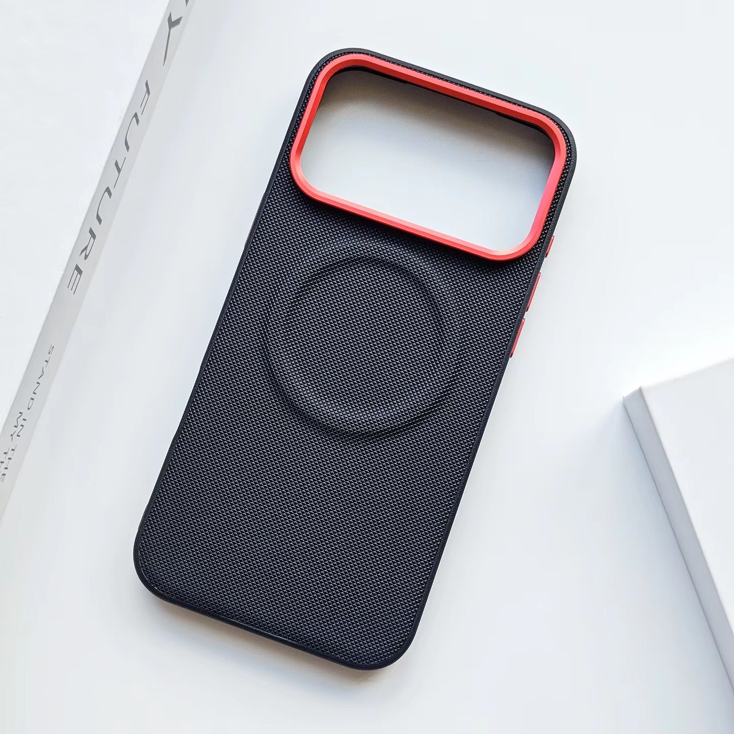 Luxury iPhone Case — Magnetic, Shockproof Leather Cover with Diamond-Texture Grain, Individual Buttons and MagSafe Wireless Charging Support