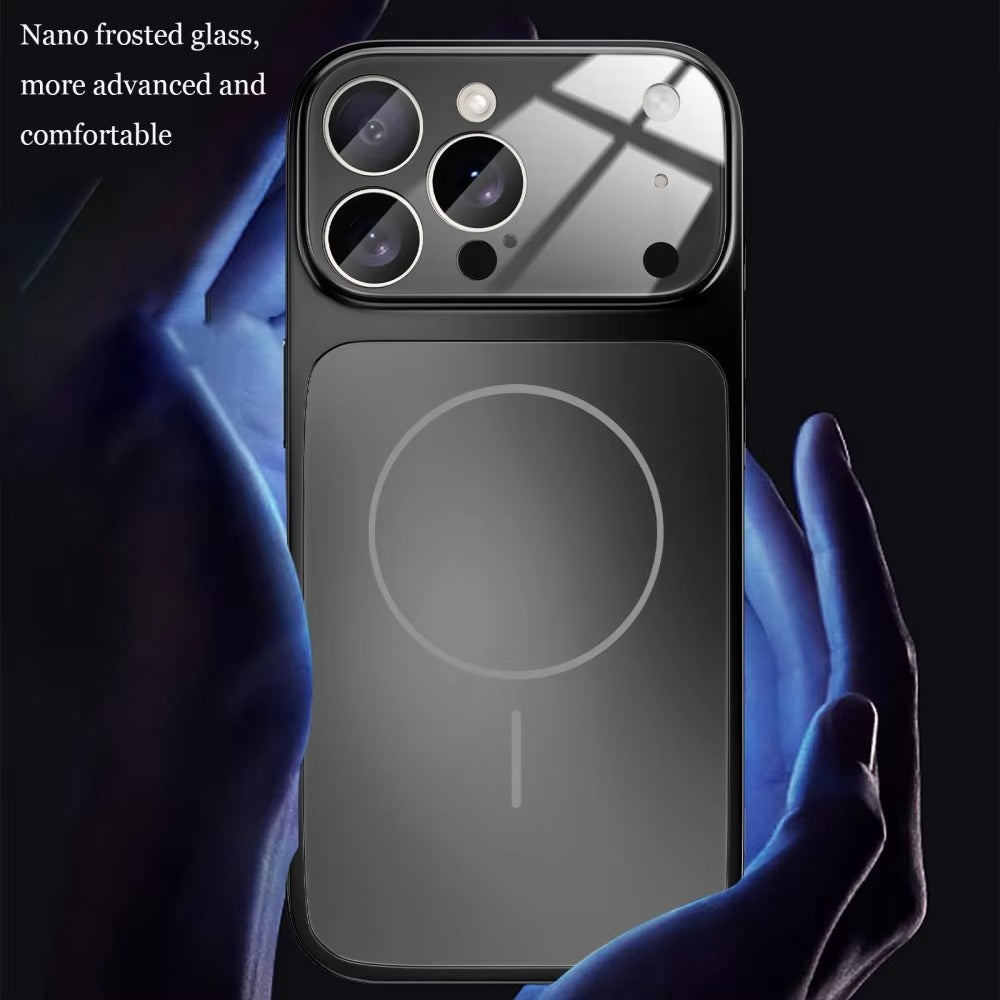 Luxury iPhone Case — Magnetic, Shockproof Nano-Glass Matte Cover with Anti-Fingerprint Armor Design and MagSafe Wireless Charging Support