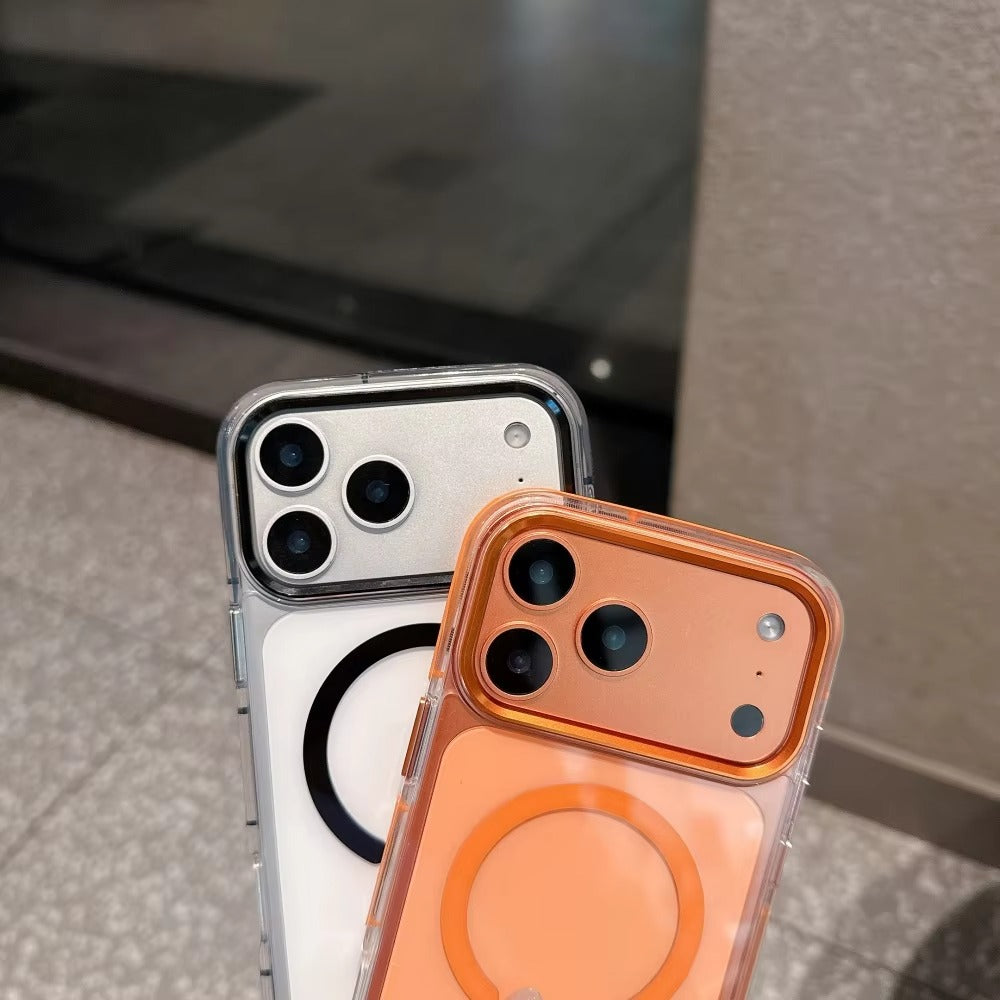 Luxury iPhone Case — Magnetic, Shockproof, Anti-Fingerprint, Anti-Scratch, Dustproof Transparent Non-Slip Half-Wrapped Cover with Soft Silicone Grip and MagSafe Charging Support