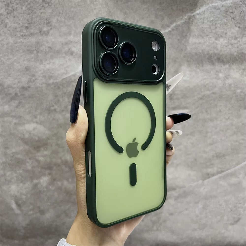 Luxury iPhone Case — Matte Magnetic Translucent Cover with MagSafe, Wireless Charging Support, Shockproof Anti-Fingerprint PC+TPU Design