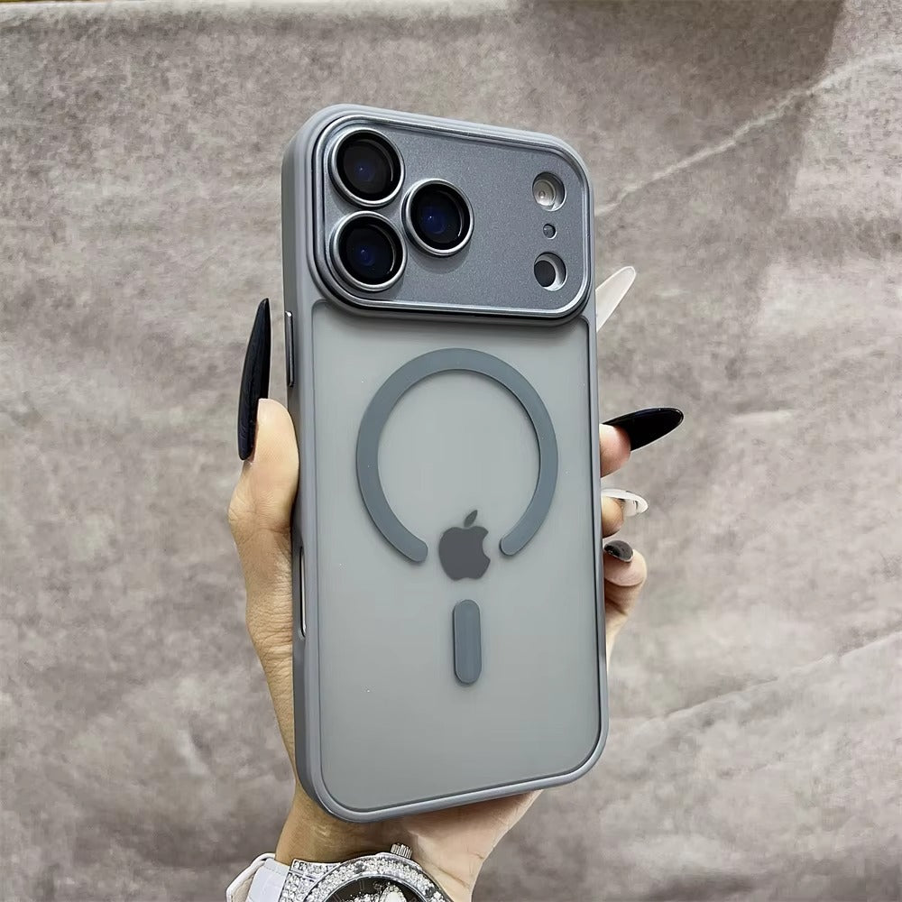 Luxury iPhone Case — Matte Magnetic Translucent Cover with MagSafe, Wireless Charging Support, Shockproof Anti-Fingerprint PC+TPU Design