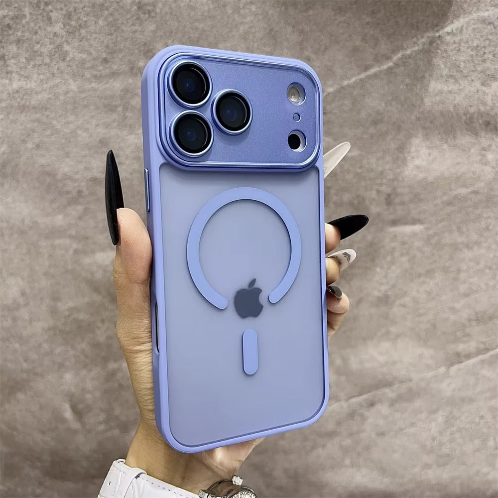 Luxury iPhone Case — Matte Magnetic Translucent Cover with MagSafe, Wireless Charging Support, Shockproof Anti-Fingerprint PC+TPU Design