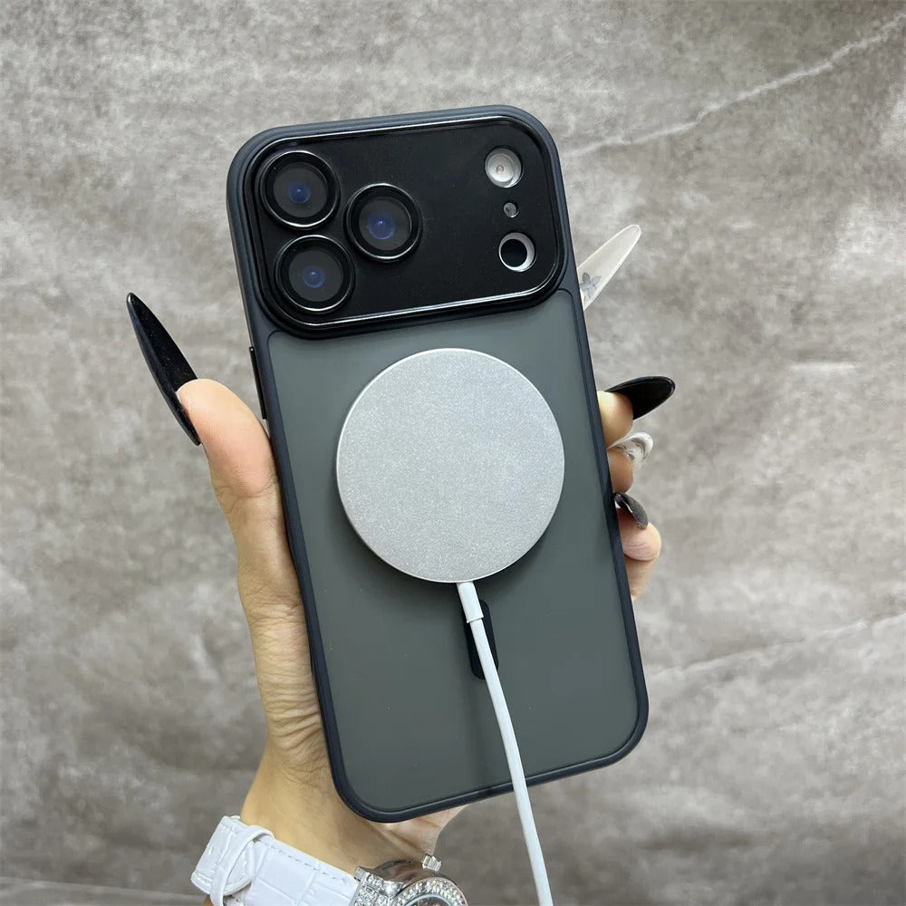 Luxury iPhone Case — Matte Magnetic Translucent Cover with MagSafe, Wireless Charging Support, Shockproof Anti-Fingerprint PC+TPU Design