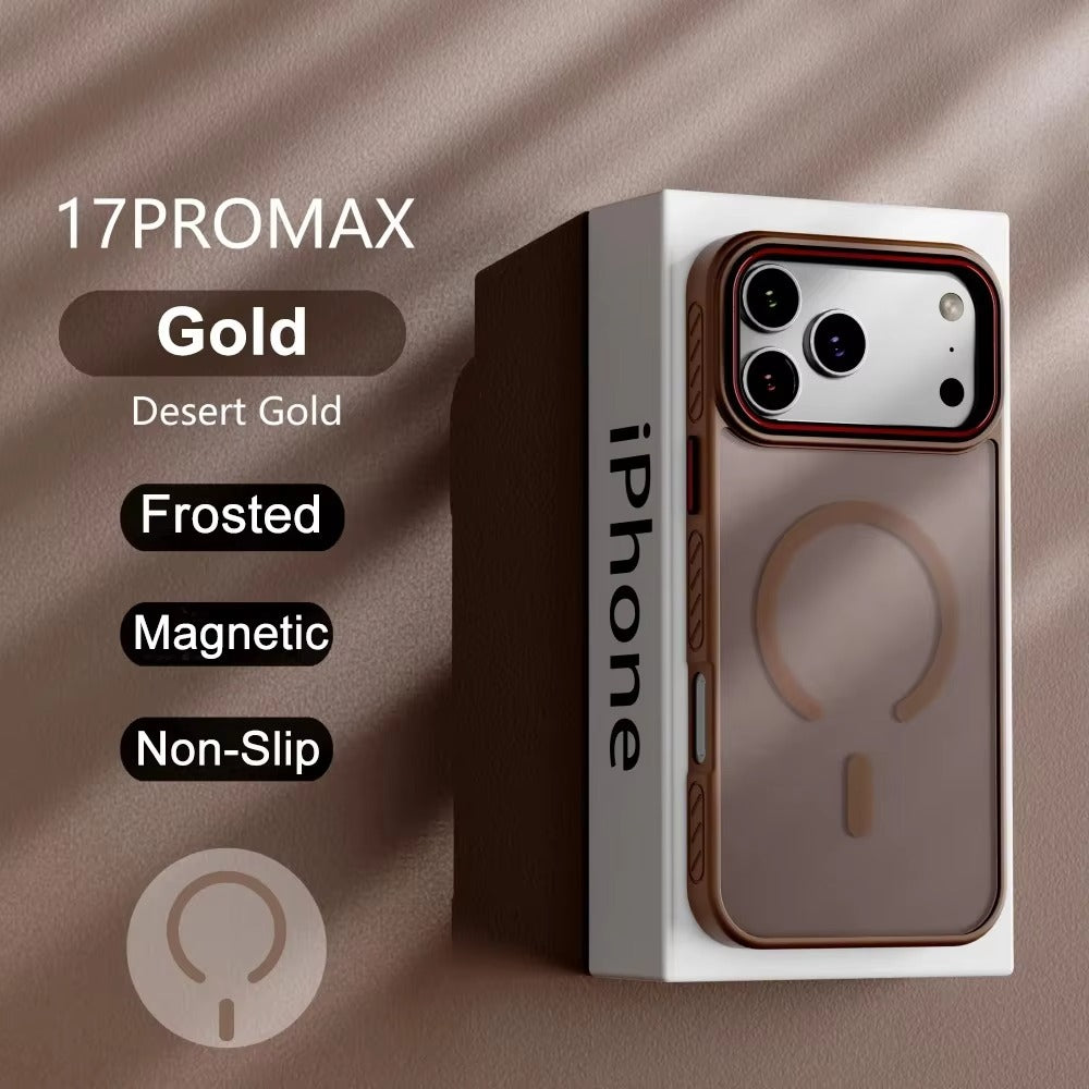 Luxury iPhone Case — Matte Transparent MagSafe Magnetic TPU+PC Shockproof Cover with Anti-Fingerprint Wireless-Charging Safe Design