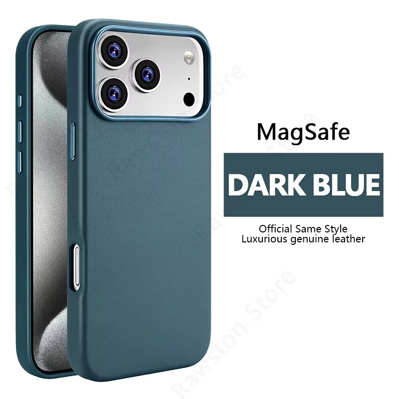 Luxury iPhone Case — MagSafe Leather Cover with Strong Magnetic Support, Half-Wrapped Shockproof Design for Apple iPhone 17 Pro Max and Plus