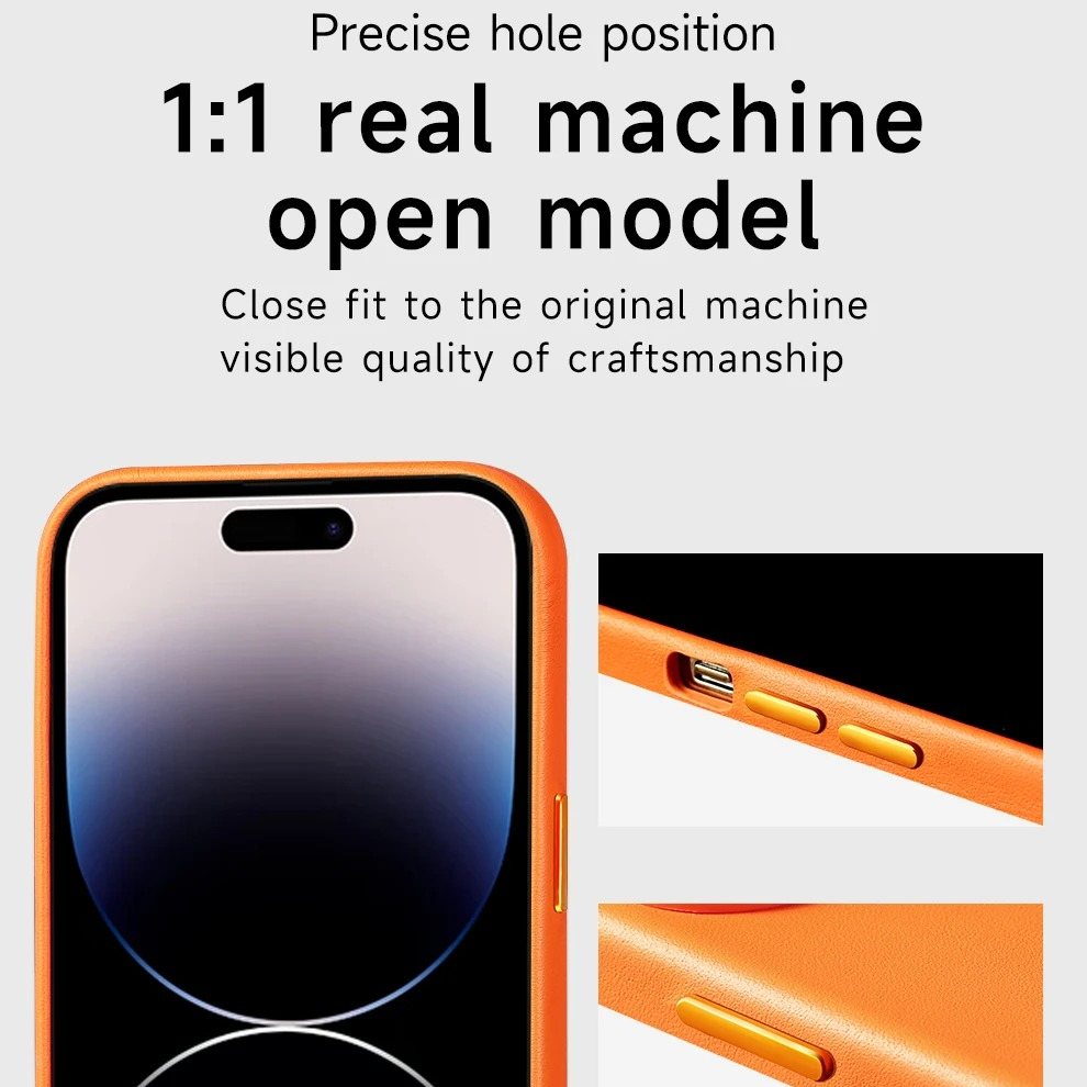 Luxury iPhone Case — MagSafe Leather Cover with Strong Magnetic Support, Half-Wrapped Shockproof Design for Apple iPhone 17 Pro Max and Plus