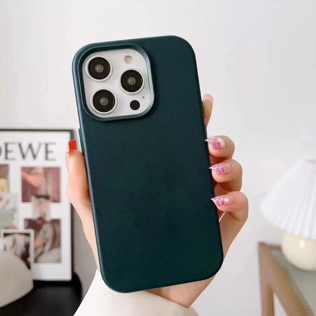 Luxury iPhone Case — MagSafe Leather Cover with Strong Magnetic Support, Half-Wrapped Shockproof Design for Apple iPhone 17 Pro Max and Plus