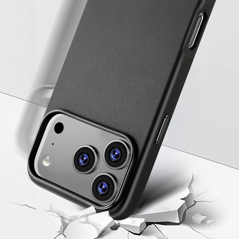 Luxury iPhone Case — MagSafe Leather Cover with Strong Magnetic Support, Half-Wrapped Shockproof Design for Apple iPhone 17 Pro Max and Plus