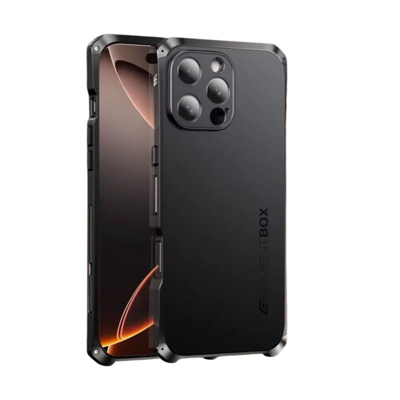 Luxury iPhone Case — PC + Aluminum Alloy Full-Coverage Protective Shell with Washable Anti-Scratch Dustproof Design and Non-Slip Lightweight Build