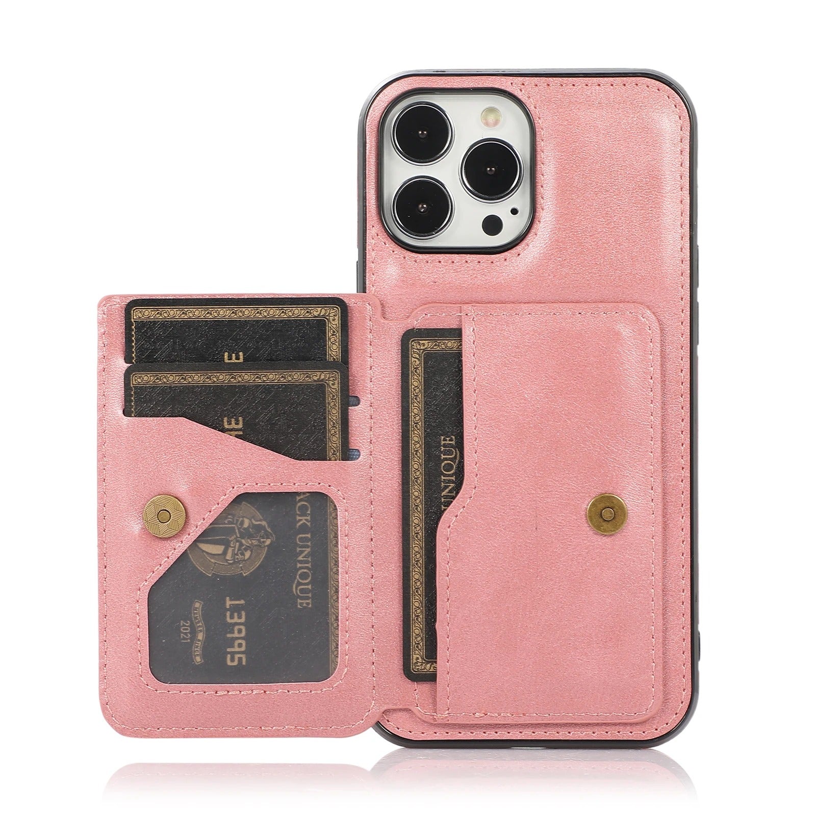 Luxury iPhone Case — PU Leather Flip Wallet with Card Holder, Shockproof Magnetic Car-Mount Ready Design, Full Access Protective Cover