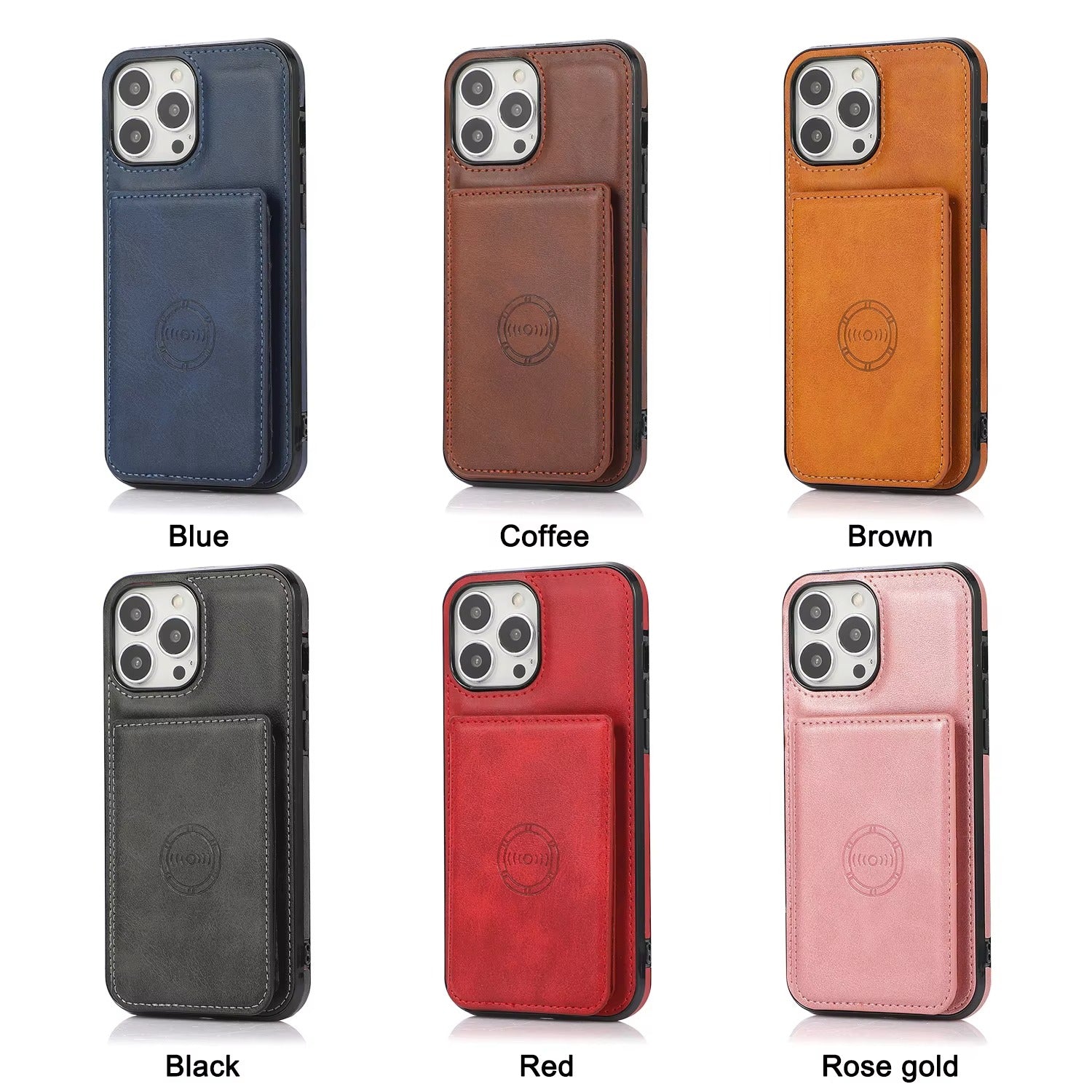Luxury iPhone Case — PU Leather Flip Wallet with Card Holder, Shockproof Magnetic Car-Mount Ready Design, Full Access Protective Cover