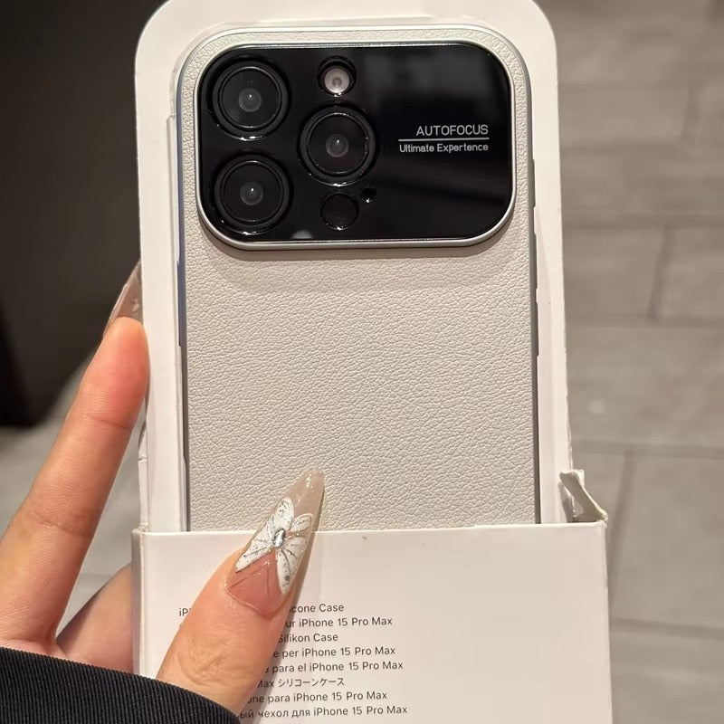 Luxury iPhone Case — Plain Leather Magnetic Cover with Heat-Dissipation Side Vents, Anti-Fingerprint Anti-Scratch Finish & Slim Half-Wrapped Design