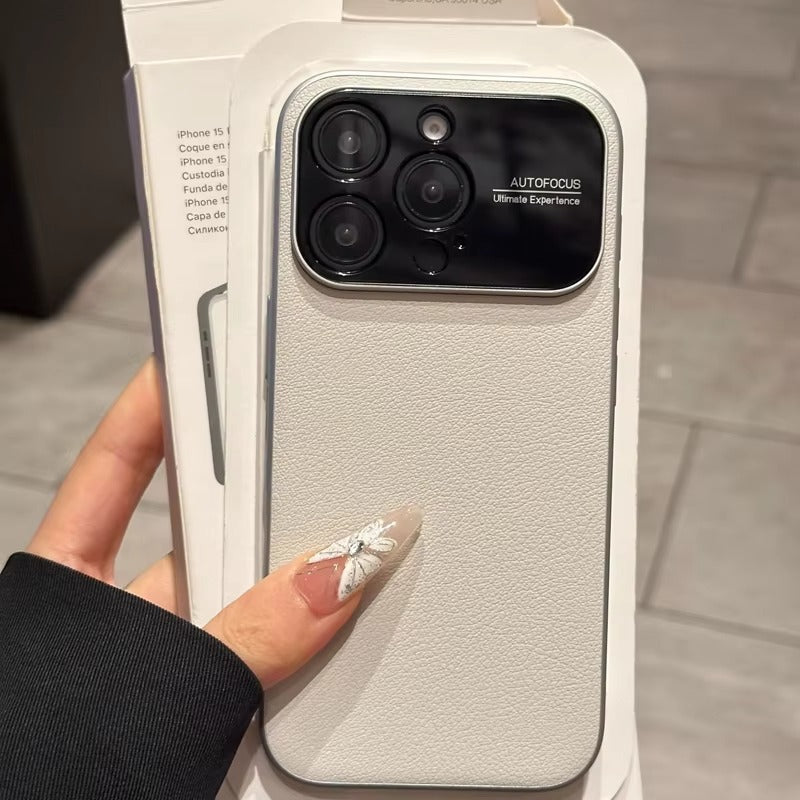 Luxury iPhone Case — Plain Leather Magnetic Cover with Heat-Dissipation Side Vents, Anti-Fingerprint Anti-Scratch Finish & Slim Half-Wrapped Design