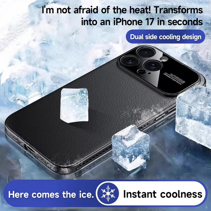 Luxury iPhone Case — Plain Leather Magnetic Cover with Heat-Dissipation Side Vents, Anti-Fingerprint Anti-Scratch Finish & Slim Half-Wrapped Design
