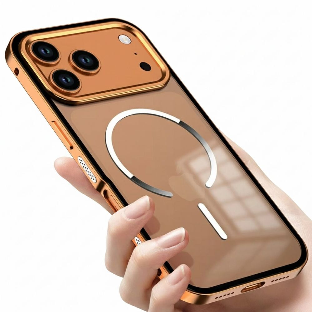 Luxury iPhone Case — Premium Aluminum Alloy Frosted Magnetic Backplate Protective Cover with Full Protection
