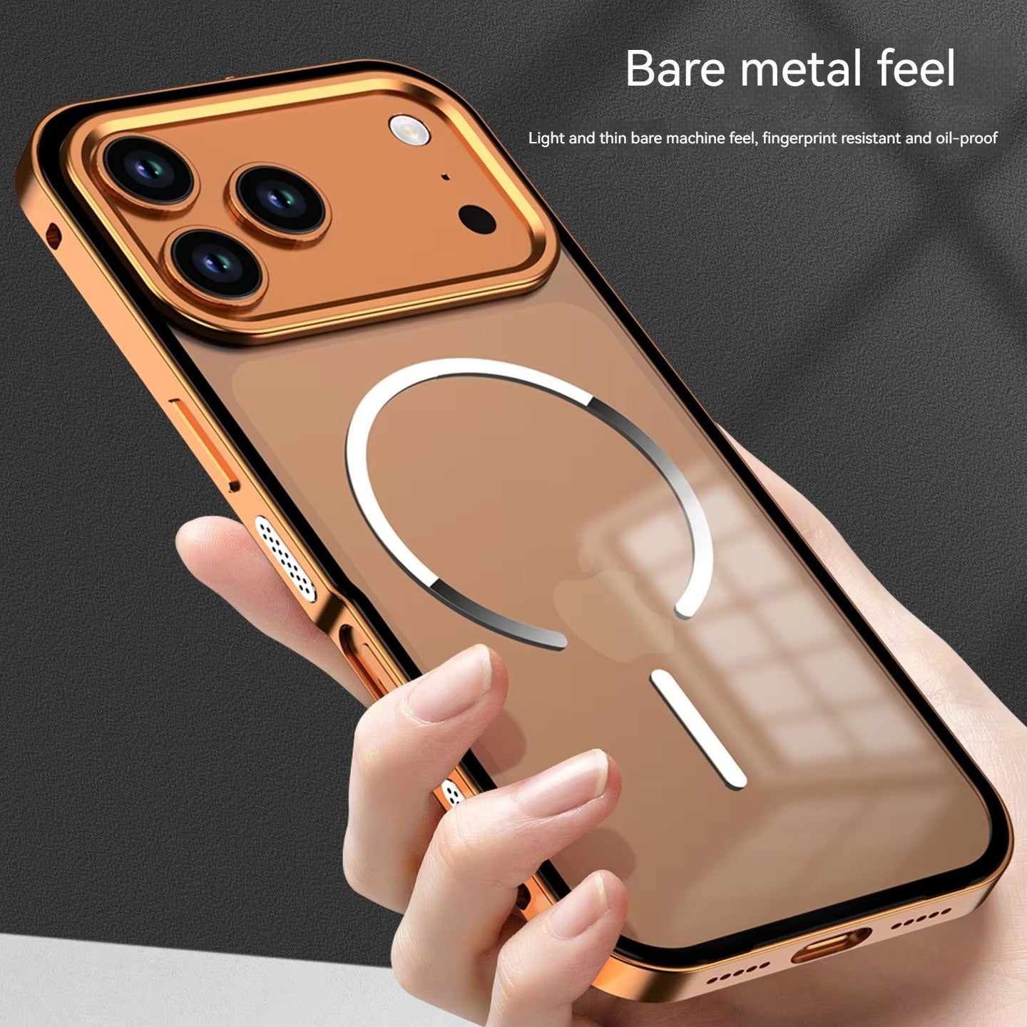 Luxury iPhone Case — Premium Aluminum Alloy Frosted Magnetic Backplate Protective Cover with Full Protection