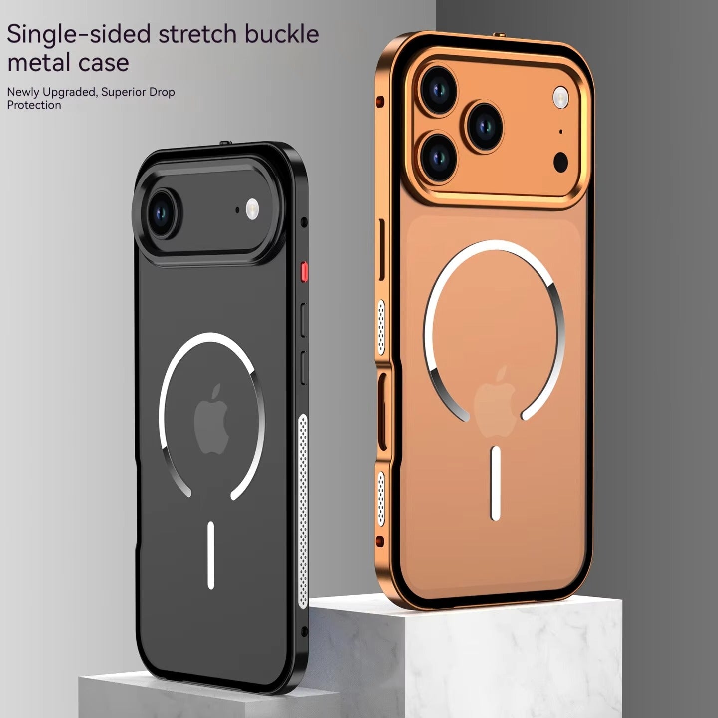 Luxury iPhone Case — Premium Aluminum Alloy Frosted Magnetic Backplate Protective Cover with Full Protection