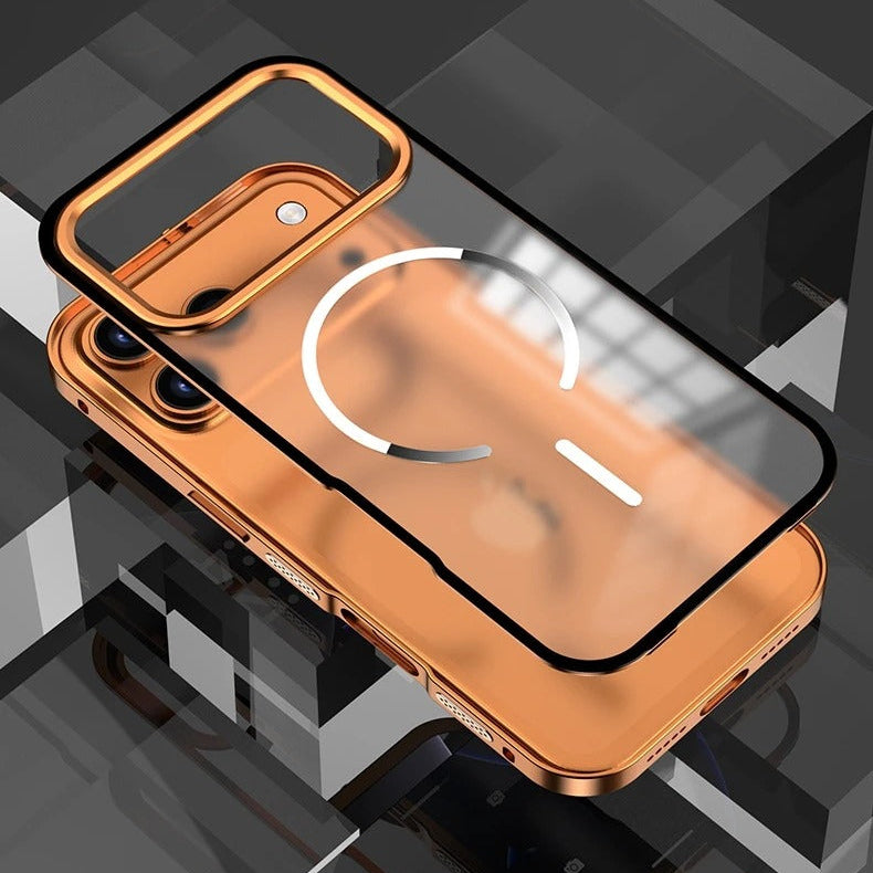 Luxury iPhone Case — Premium Aluminum Alloy Frosted Magnetic Backplate Protective Cover with Full Protection