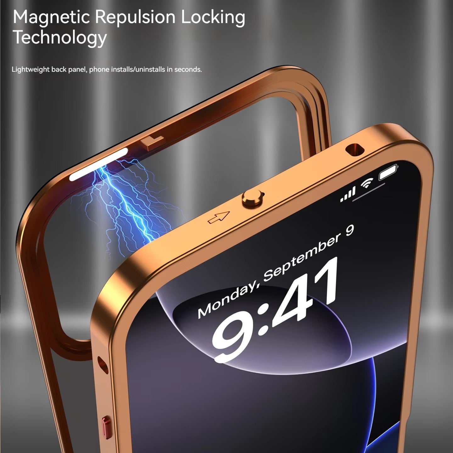 Luxury iPhone Case — Premium Aluminum Alloy Frosted Magnetic Backplate Protective Cover with Full Protection