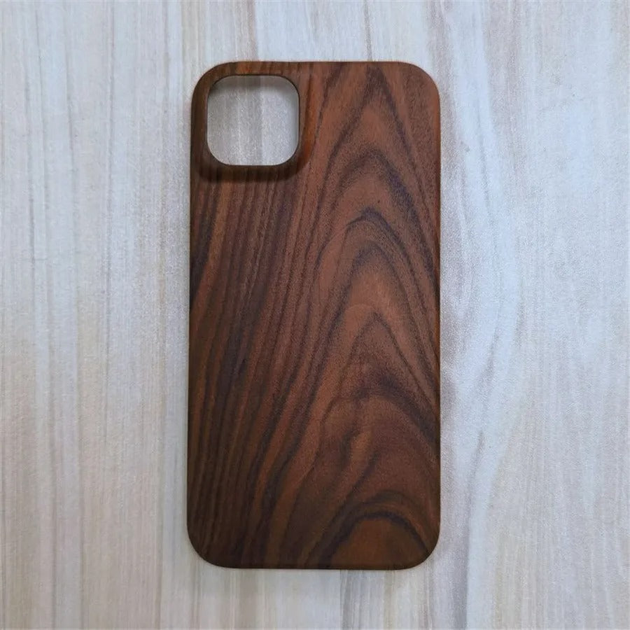 Luxury iPhone Case — Premium Walnut, Cherry, Rosewood or Bamboo Wooden Back Cover with Dustproof Half-Wrapped Protection and Natural Craftsmanship