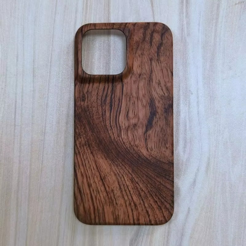 Luxury iPhone Case — Premium Walnut, Cherry, Rosewood or Bamboo Wooden Back Cover with Dustproof Half-Wrapped Protection and Natural Craftsmanship
