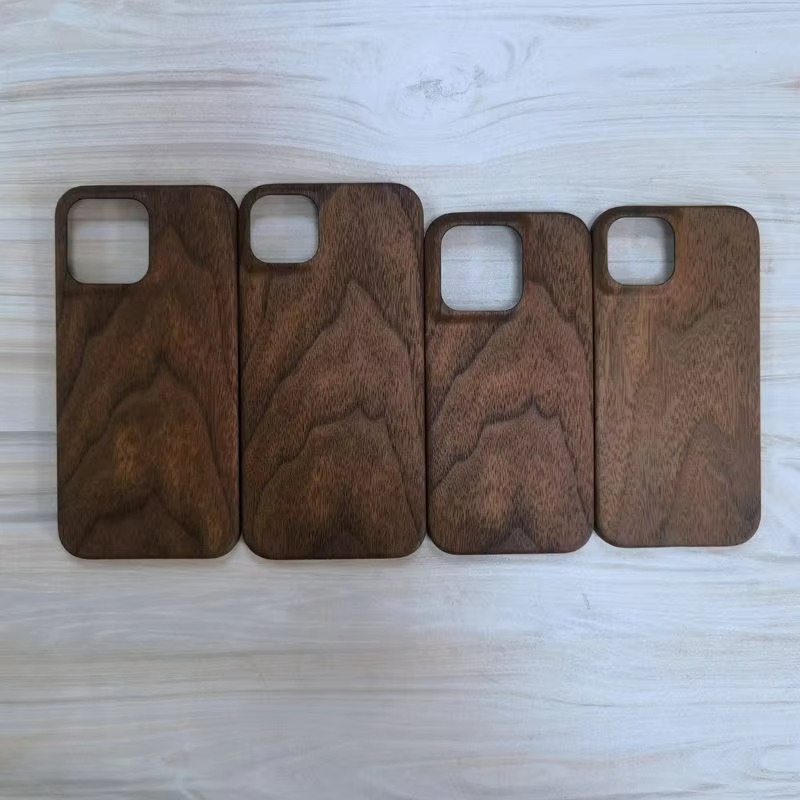 Luxury iPhone Case — Real Walnut, Ebony, Bamboo & Rosewood Wooden Back Cover with Dustproof Half-Wrapped Hard Protection