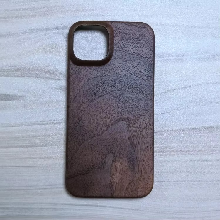 Luxury iPhone Case — Real Walnut, Ebony, Bamboo & Rosewood Wooden Back Cover with Dustproof Half-Wrapped Hard Protection