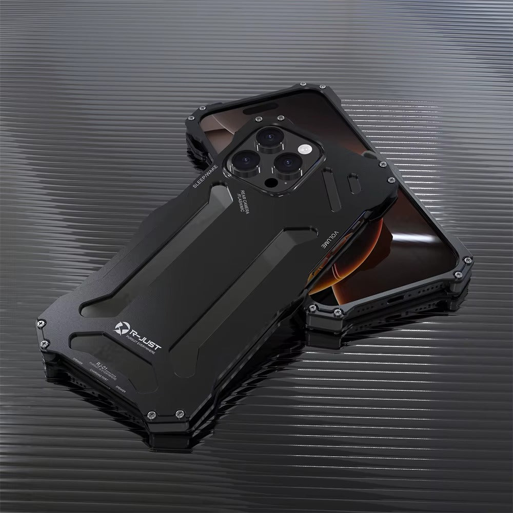 Luxury iPhone Case — Slim Aluminum Metal Shockproof Cover with Hard Back Design, Anti-Fingerprint Anti-Scratch Finish & Non-Slip Heavy-Duty Protection