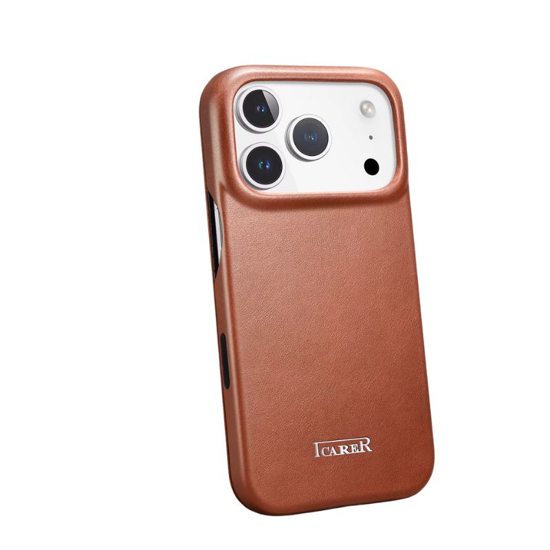 Luxury iPhone Case — Slim Genuine Leather Magnetic Folio Cover with Wireless-Charging Support, Shockproof Protection and Non-Slip Dustproof Design