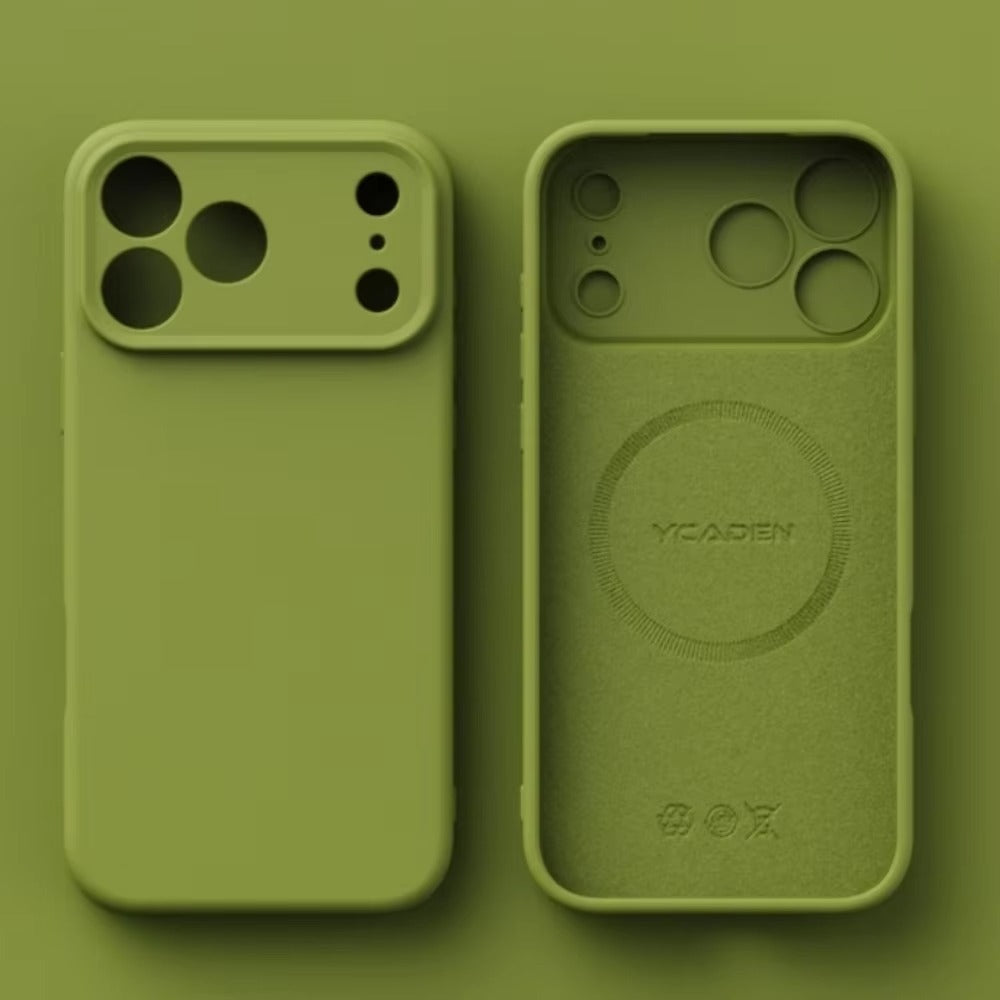 Luxury iPhone Case — TPU Shockproof Liquid Silicone Cover Magnetic Magsafe Protective Case for Wireless Charging