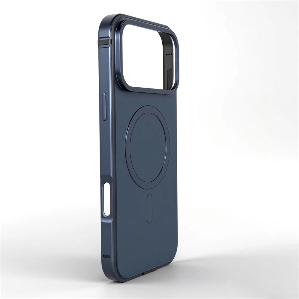 Luxury iPhone Case — Titanium Alloy Magnetic MagSafe Cover with Wireless Charging, Shockproof Aluminum Bumper and PC+TPU Back Design