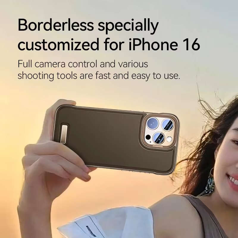 Luxury iPhone Case — Ultra-Thin Borderless PU Leather Cover with Metal Lens Frame, Magnetic Slim Shockproof Design & Non-Slip Matte Finish