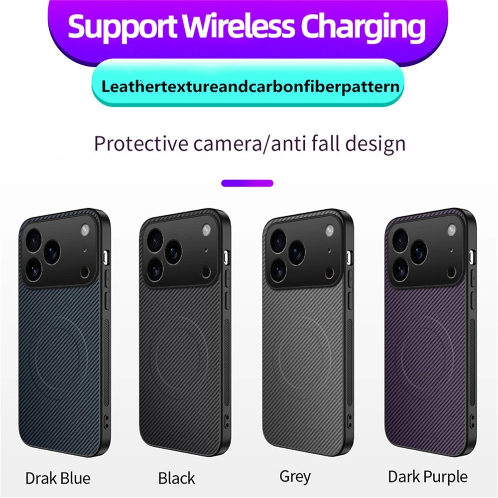 Luxury iPhone Case — Ultra-Thin Carbon Fiber, Magnetic, Shockproof, Military-Grade Protective Cover Fiber, Magnetic, Shockproof, Military-Grade Protective Cover