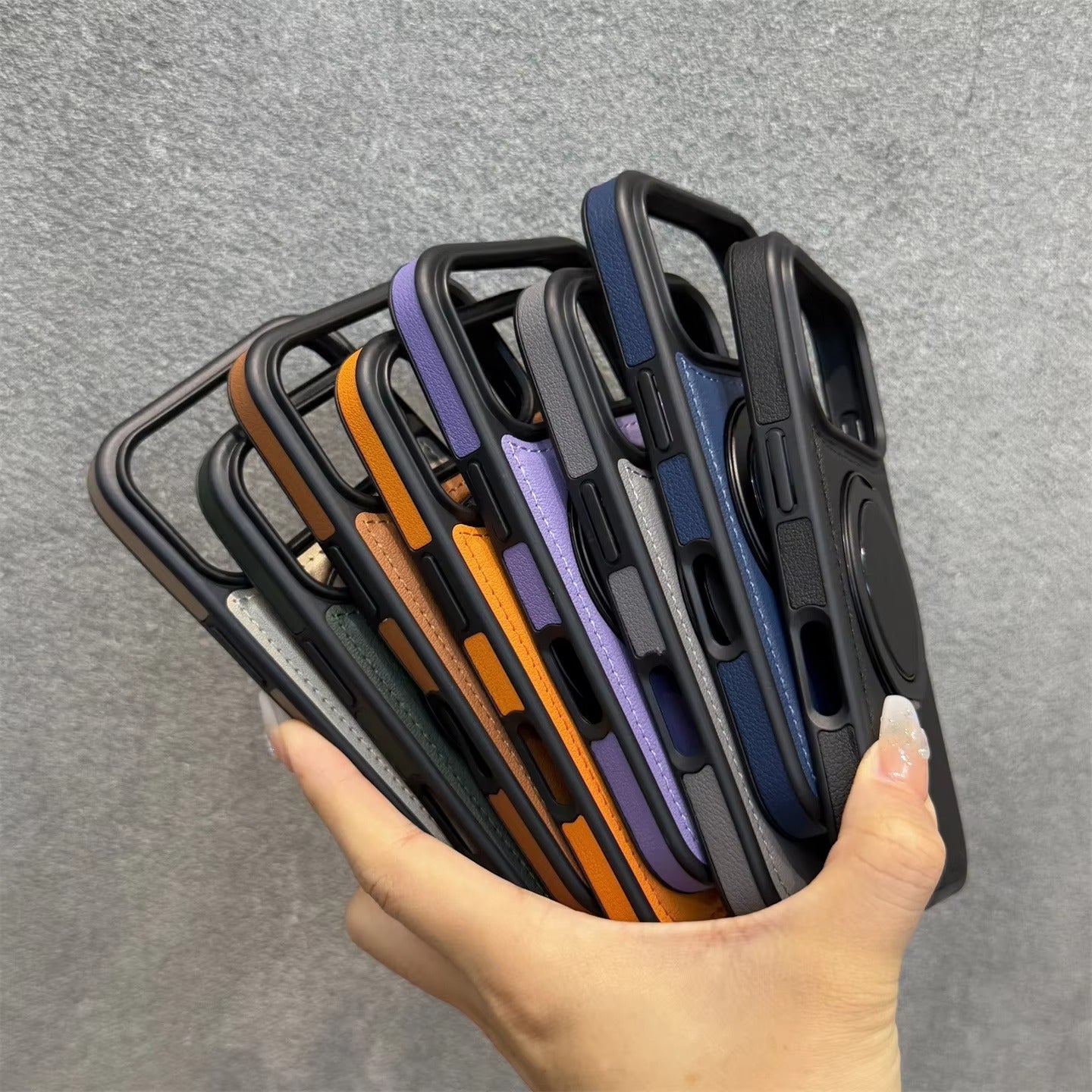 Luxury iPhone Case — Wax PU Leather Magnetic Cover with 360° Rotating Ring Stand, Wireless-Charging Safe Design and Business Shockproof Protection