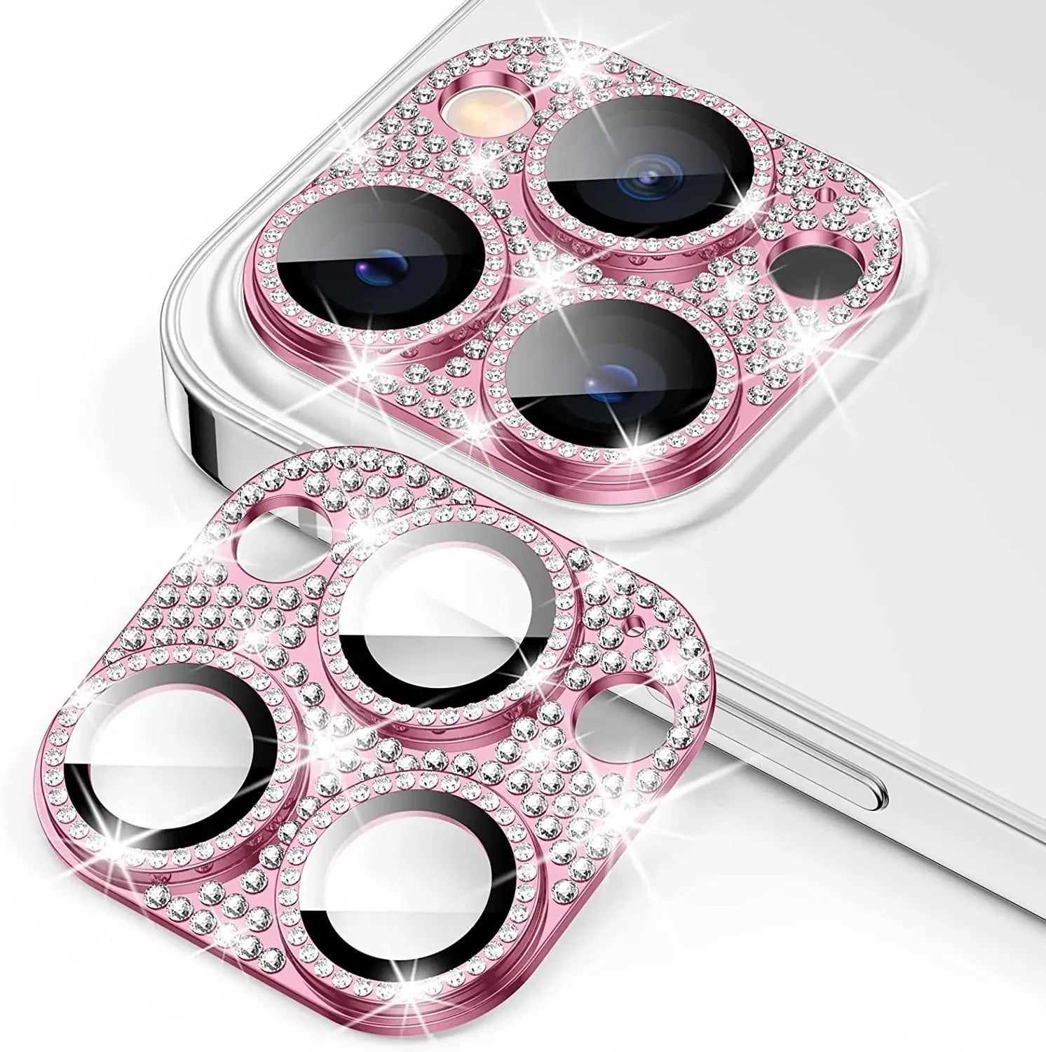 Luxury iPhone Diamond Camera Lens Protector, Metal Glass Lens Cover with Full Coverage, Scratch Resistance & Decorative Protection