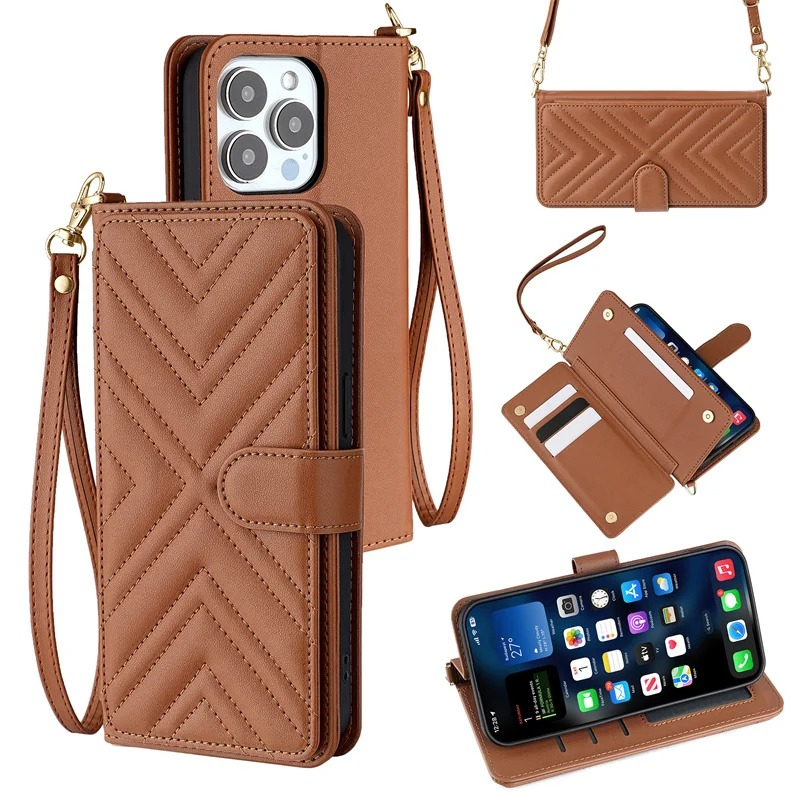 Luxury iPhone Case — Leather Flip Wallet Cover with Card Holder, Shockproof Protective Design and Stylish Full-Body Functionality