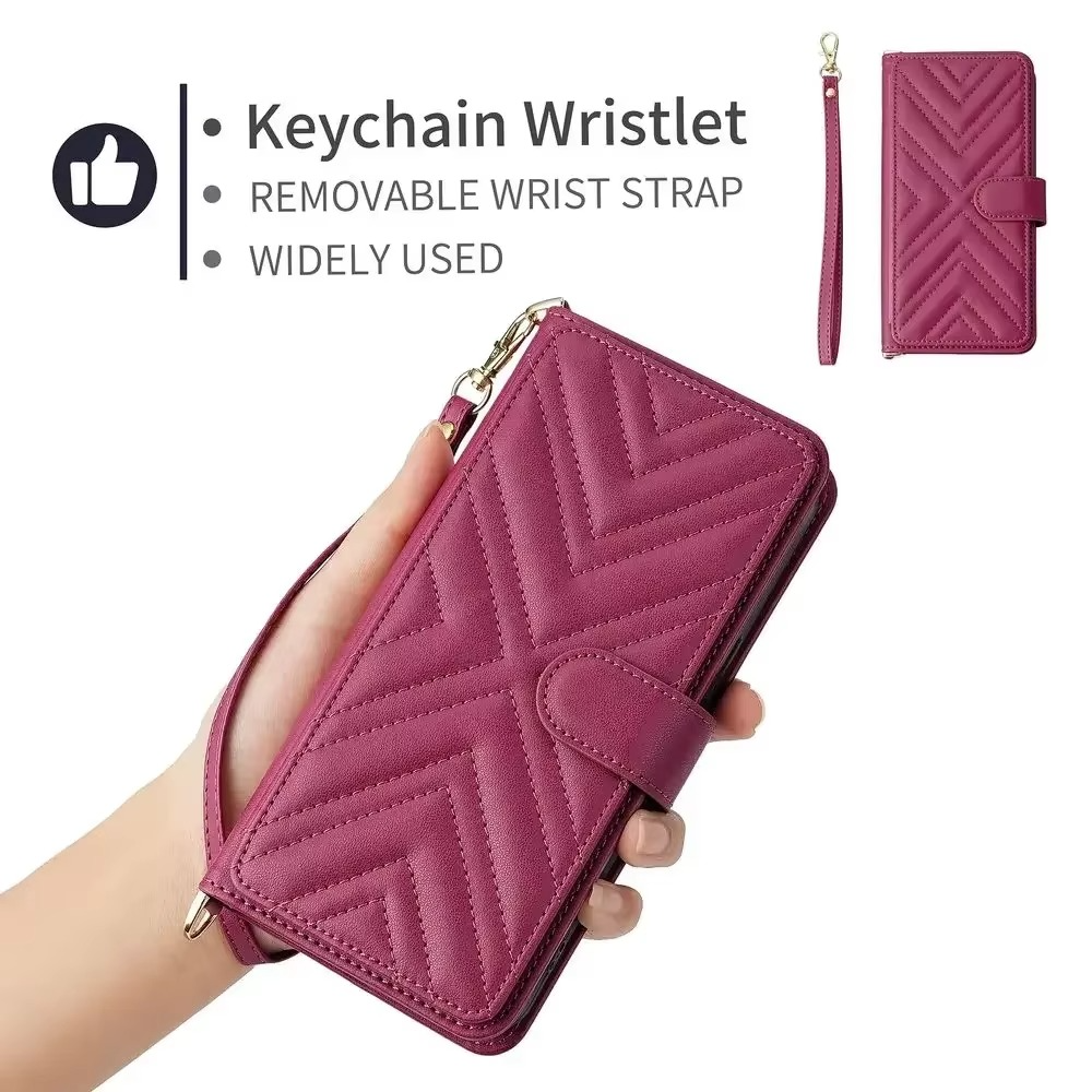 Luxury iPhone Case — Leather Flip Wallet Cover with Card Holder, Shockproof Protective Design and Stylish Full-Body Functionality