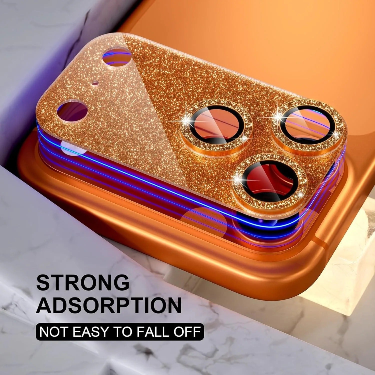 Luxury iPhone Glitter Camera Lens Protector, Metal Alloy Tempered Glass Film with Full Coverage, Scratch Resistance & Decorative Protection