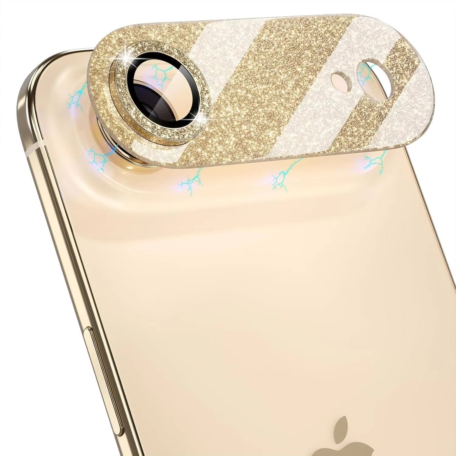 Luxury iPhone Glitter Camera Lens Protector, Metal Alloy Tempered Glass Film with Full Coverage, Scratch Resistance & Decorative Protection