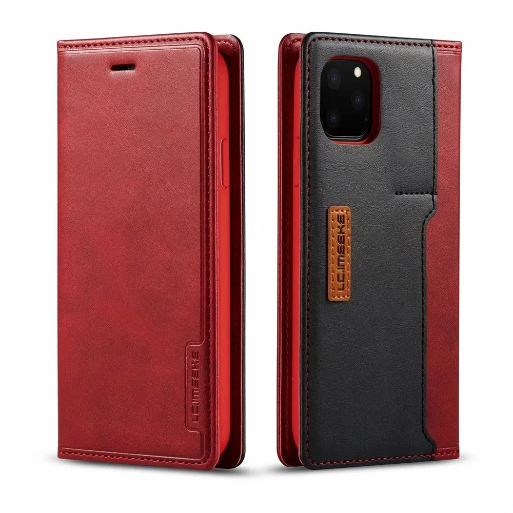 Luxury iPhone Case — PU Leather Flip Cover with Card & SIM Slots, Slim Folio Design, Magnetic Closure, Lightweight Stylish Full-Body Protection