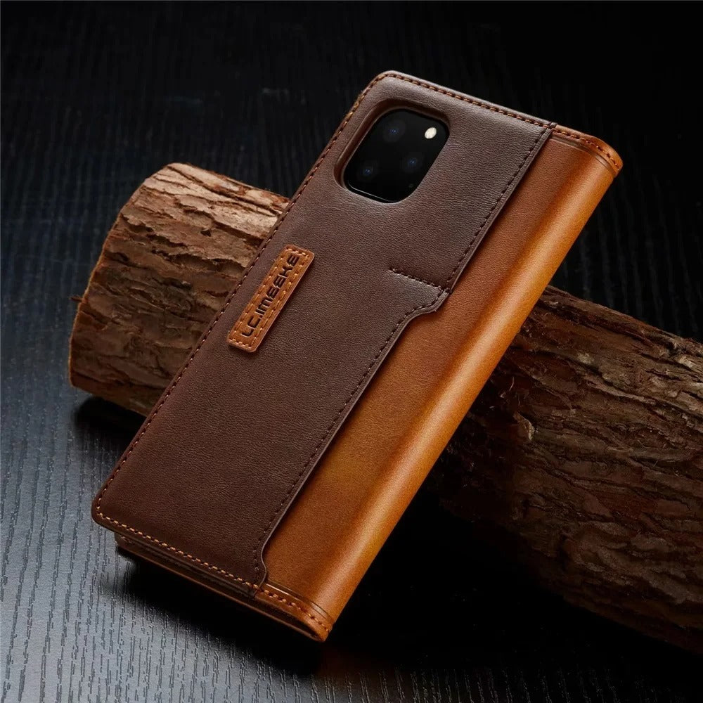 Luxury iPhone Case — PU Leather Flip Cover with Card & SIM Slots, Slim Folio Design, Magnetic Closure, Lightweight Stylish Full-Body Protection