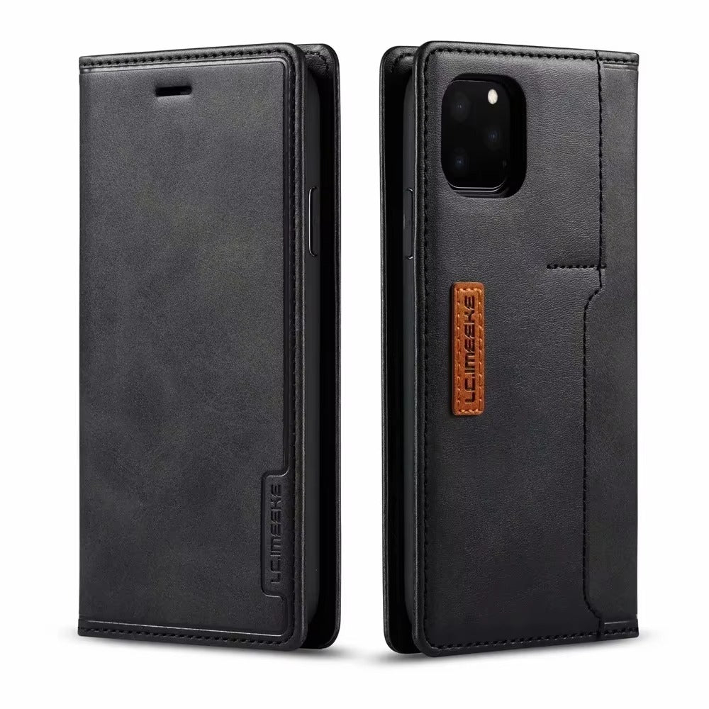 Luxury iPhone Case — PU Leather Flip Cover with Card & SIM Slots, Slim Folio Design, Magnetic Closure, Lightweight Stylish Full-Body Protection
